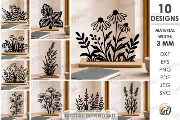 Download Flower Stands Decor Bundle Laser Cut - Premium Resources