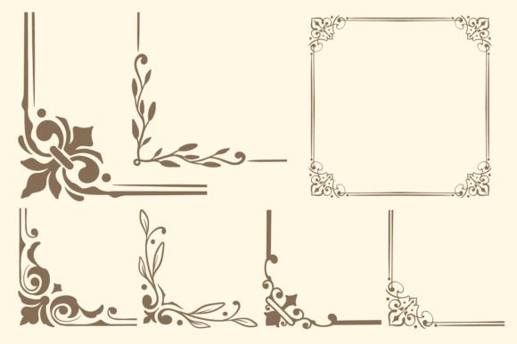 Download Corner Ornamental Frame Vector Set - Vector Collection