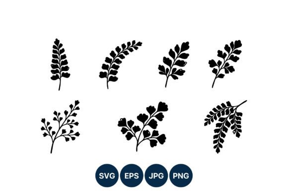 Download Black Fern Leaves Silhouette Vector Set - Vector Collection