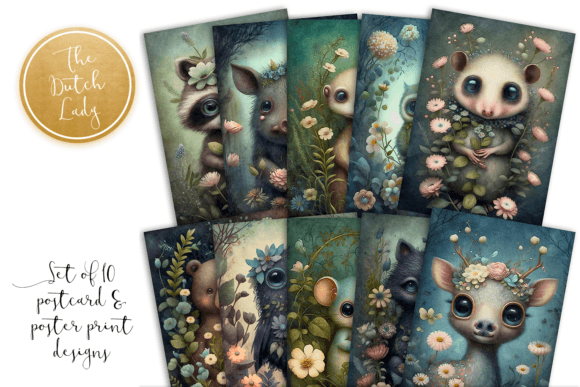 Download Cute Forest Animals Postcard Print Set 2 - Card Collection
