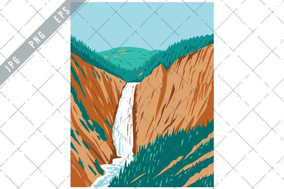 Download Lower Yellowstone Falls WPA Poster Art - Lower Collection
