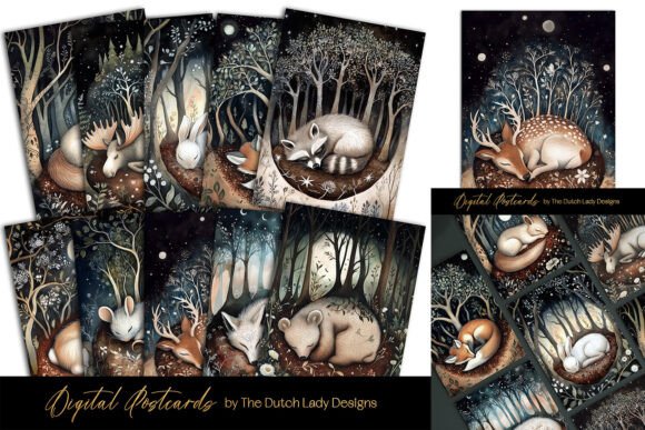 Download Sleepy Woodlands Postcard Designs - Card Collection