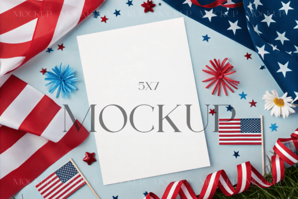 Download Patriotic 5x7 Invitation Card Mockup - Card Collection
