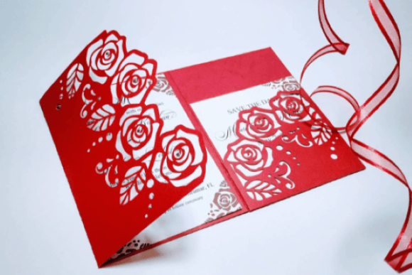 Download Wedding Roses Tri Fold Pocket Card - Card Collection