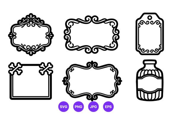 Download Ornate Frame Label Vector Set - Vector Collection