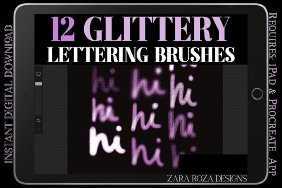 Download Procreate Glittery Lettering Brush Set - Premium Resources